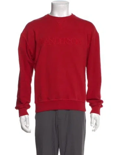 Pre-owned Jw Anderson Crew Neck Long Sleeve Pullover In Red