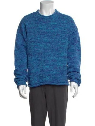 Pre-owned Jw Anderson Crew Neck Long Sleeve Pullover W/ Tags In Blue