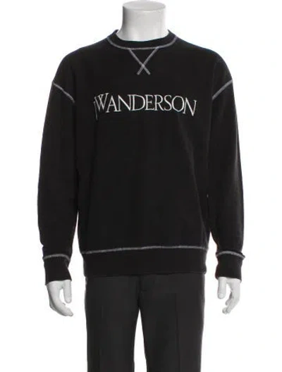 Pre-owned Jw Anderson Crew Neck Long Sleeve Sweatshirt In Black