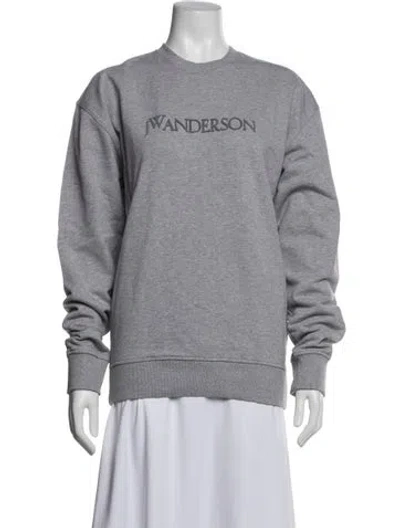 Pre-owned Jw Anderson Crew Neck Long Sleeve Sweatshirt In Blue