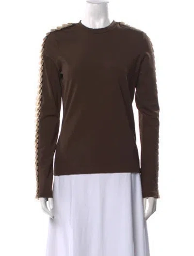 Pre-owned Jw Anderson Crew Neck Long Sleeve Sweatshirt In Brown