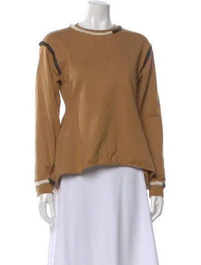Pre-owned Jw Anderson Crew Neck Long Sleeve Sweatshirt In Brown