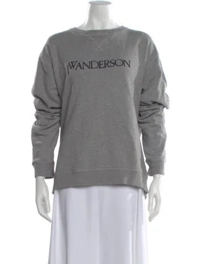 Pre-owned Jw Anderson Crew Neck Long Sleeve Sweatshirt In Gray