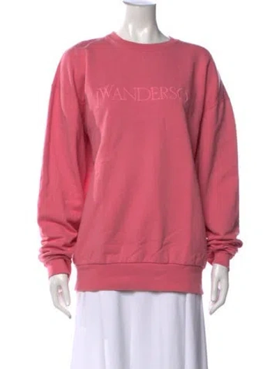 Pre-owned Jw Anderson Crew Neck Long Sleeve Sweatshirt In Pink