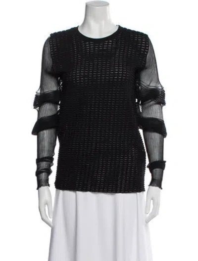 Pre-owned Jw Anderson Crew Neck Long Sleeve Top In Black