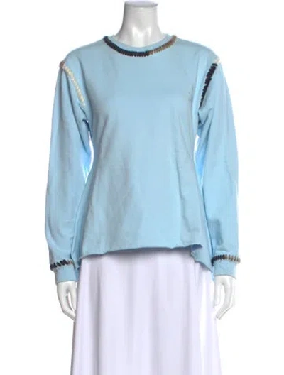 Pre-owned Jw Anderson Crew Neck Long Sleeve Top In Blue