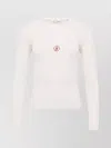 Jw Anderson Crew Neck Long Sleeves Ribbed Cuffs In White