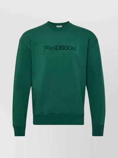 Jw Anderson Crew Neck Long Sleeves Sweatshirt In Green