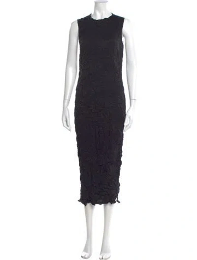 Pre-owned Jw Anderson Crew Neck Midi Length Dress In Black