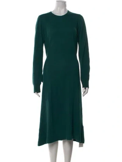Pre-owned Jw Anderson Crew Neck Midi Length Dress In Green