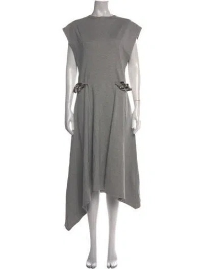 Pre-owned Jw Anderson Crew Neck Midi Length Dress In Grey