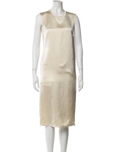 Pre-owned Jw Anderson Crew Neck Midi Length Dress In Neutral