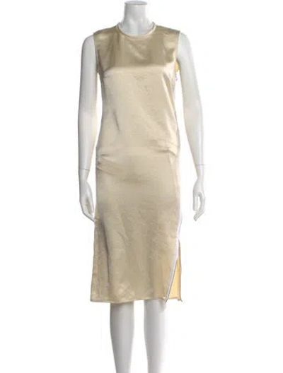 Pre-owned Jw Anderson Crew Neck Midi Length Dress In Neutral