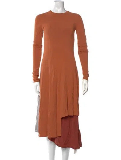 Pre-owned Jw Anderson Crew Neck Midi Length Dress In Orange