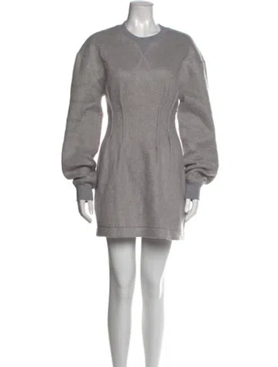 Pre-owned Jw Anderson Crew Neck Mini Dress In Gray