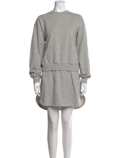 Pre-owned Jw Anderson Crew Neck Mini Dress In Gray