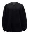 Jw Anderson Merino Wool Half-zip Sweater In Black