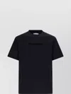 Jw Anderson Men Black Crewneck T-shirt With Logo Lettering Embroidery On The Front In Cotton Man In Black