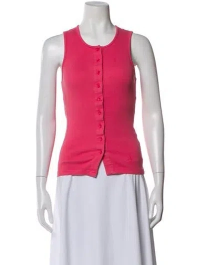 Pre-owned Jw Anderson Crew Neck Sleeveless Button-up Top In Pink