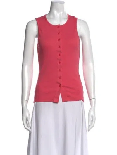 Pre-owned Jw Anderson Crew Neck Sleeveless Button-up Top In Pink