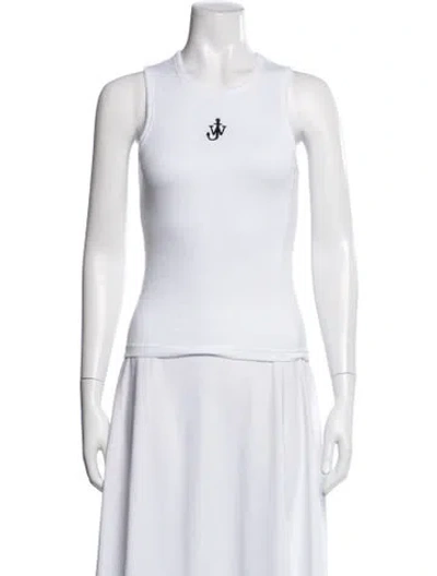 Pre-owned Jw Anderson Crew Neck Sleeveless Top W/ Tags In White