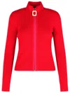 Jw Anderson Crimson Red Cotton Blend Turtleneck Sweater In Red