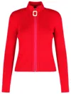 Jw Anderson Crimson Red Cotton Blend Turtleneck Sweater In Red