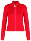Jw Anderson Crimson Red Cotton Blend Turtleneck Sweater In Red