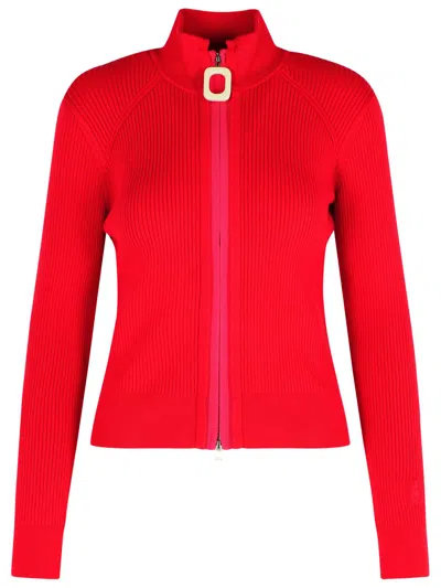 Jw Anderson Crimson Red Cotton Blend Turtleneck Sweater