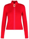 Jw Anderson Crimson Red Cotton Blend Turtleneck Sweater In Red