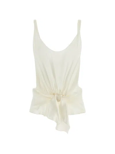 Jw Anderson Crinkled Knot-detail Blouse In Neutral