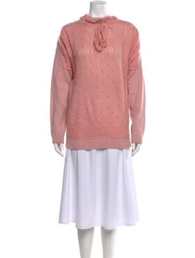 Pre-owned Jw Anderson Crochet Crew Neck Sweater In Pink