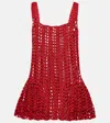 Jw Anderson Crochet Mini Dress In Red