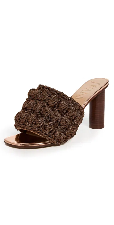 Jw Anderson Crochet Popcorn Sandals Bronze