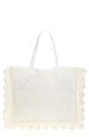 Jw Anderson Crochet Trim Knit Tote Bag In Off White 002
