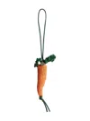 Jw Anderson Carrot Crocheted Cotton And Leather Bag Charm In Brown