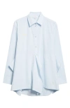 Jw Anderson Crockery Embroidery Draped Peplum Shirt In Blue