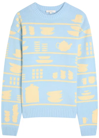 Jw Anderson Crockery-intarsia Wool Jumper In Multi