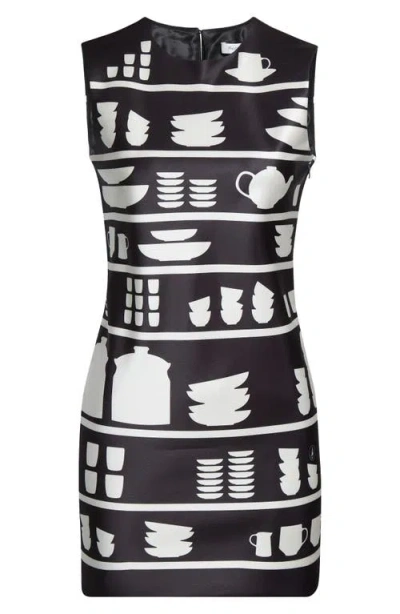 JW ANDERSON JW ANDERSON CROCKERY PRINT SHIFT MINIDRESS