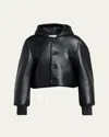 Jw Anderson Cropped Hooded Blouson Jacket In Black