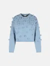Jw Anderson 'crop' Sweater In Light Blue Cotton Blend In Blue