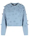 Jw Anderson 'crop' Sweater In Light Blue Cotton Blend In Blue