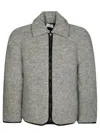 Jw Anderson Cropped Boxy Jacket With Classic Collar In Gray