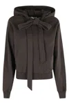 Jw Anderson J. W. Anderson Cropped Brown Melange Hoodie In Black