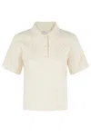 Jw Anderson J. W. Anderson Cropped Cable Knit Polo In Neutral