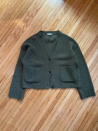 Pre-owned Jw Anderson Cropped Cardigan (olive)