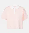 Jw Anderson Cropped Knitted Polo Top In Pink