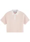 Jw Anderson Cropped Knitted Polo Top In Light Pink