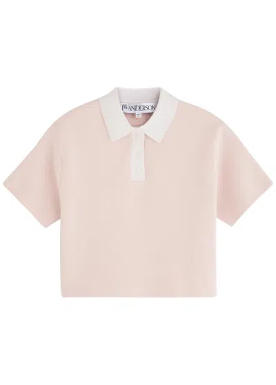 JW ANDERSON JW ANDERSON CROPPED COTTON-BLEND POLO SHIRT