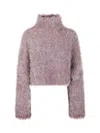 Jw Anderson J.w. Anderson Cropped Cutout Jumper In Pink & Purple